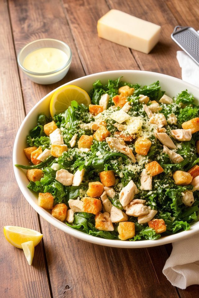 chicken kale caesar salad