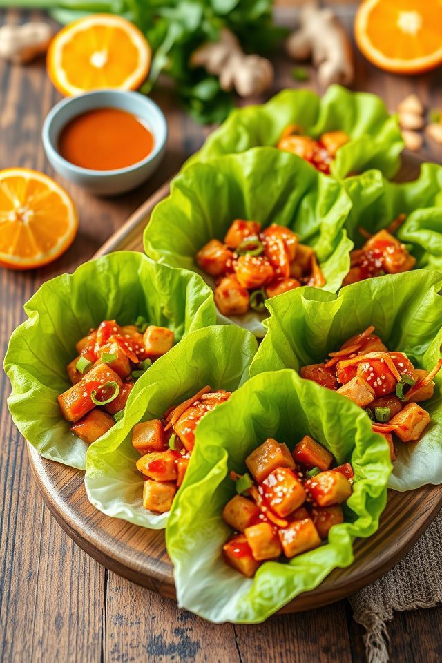 chicken lettuce orange ginger