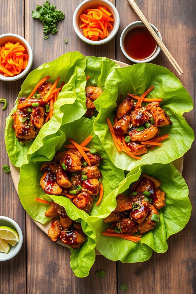 chicken lettuce teriyaki wraps