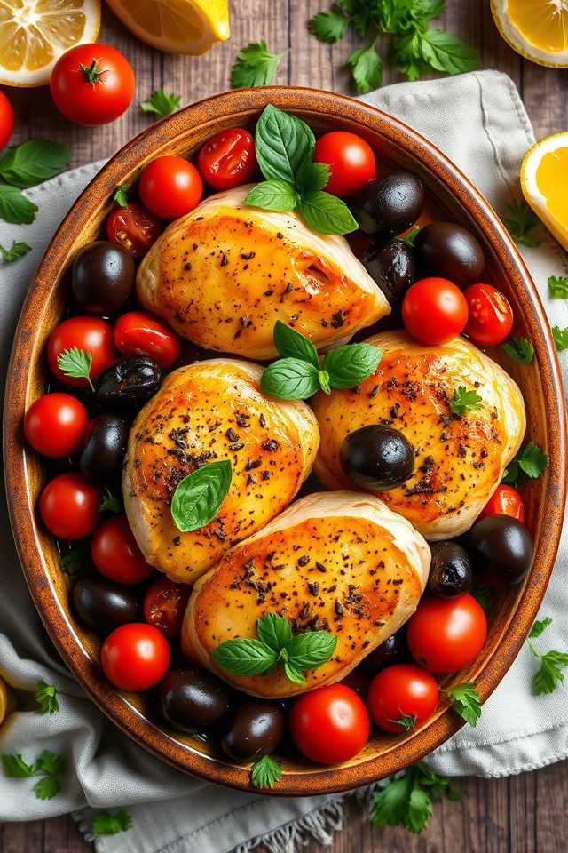 chicken olives tomatoes mediterranean