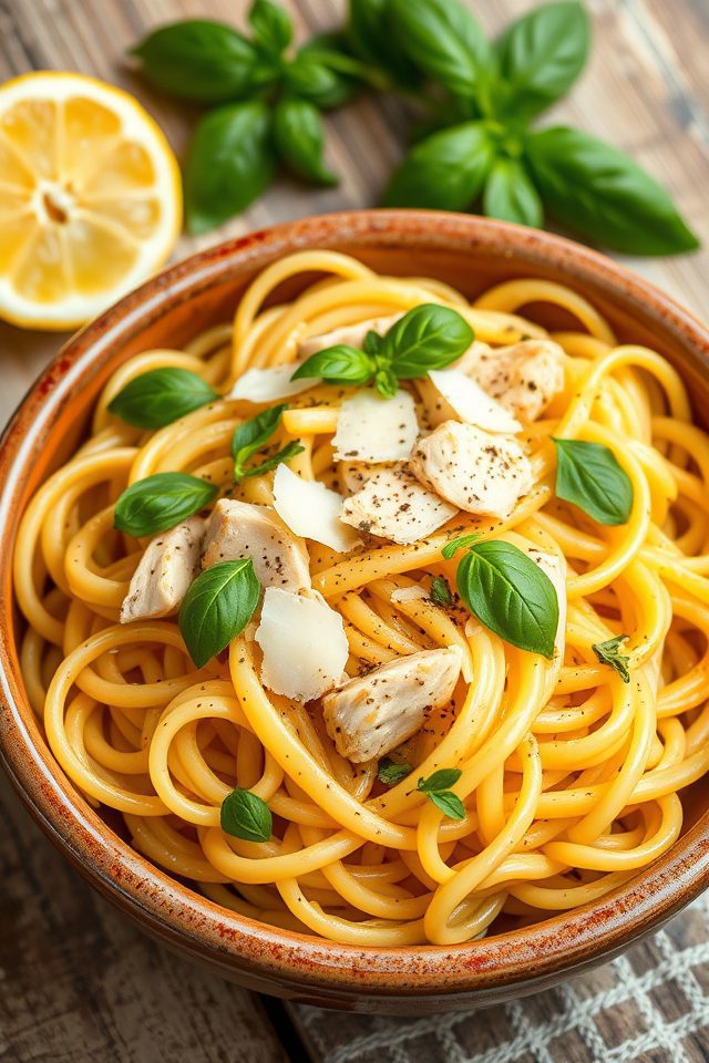 chicken pasta lemon basil