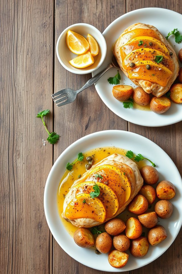 chicken piccata with potatoes