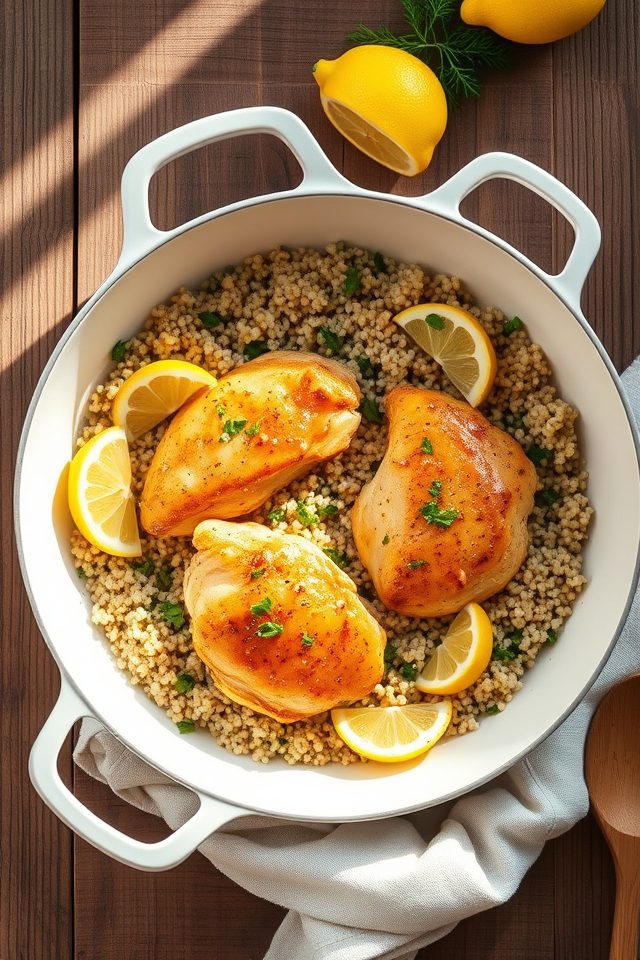 chicken quinoa garlic lemon
