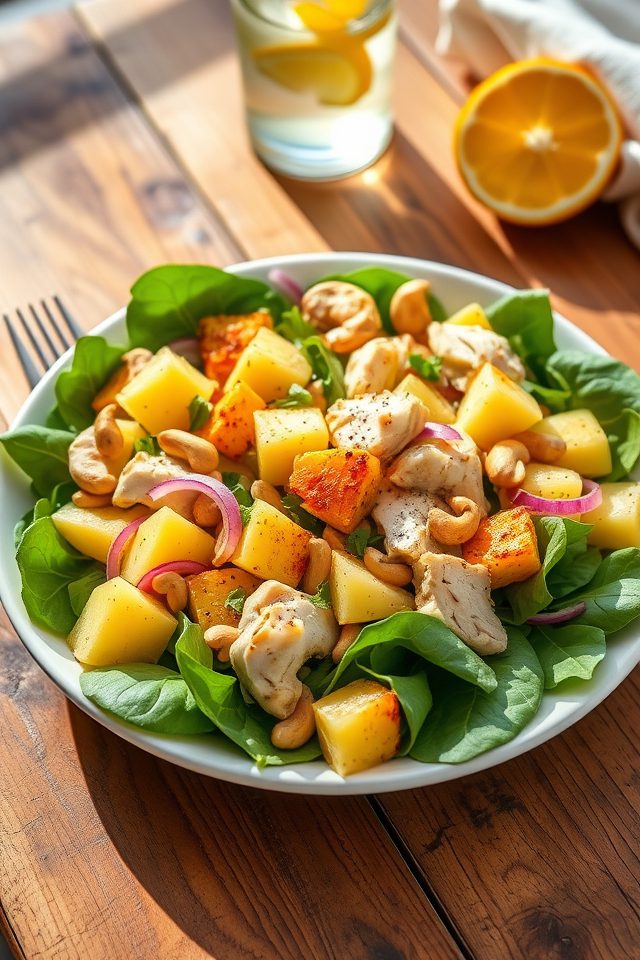 chicken salad pineapple cashews