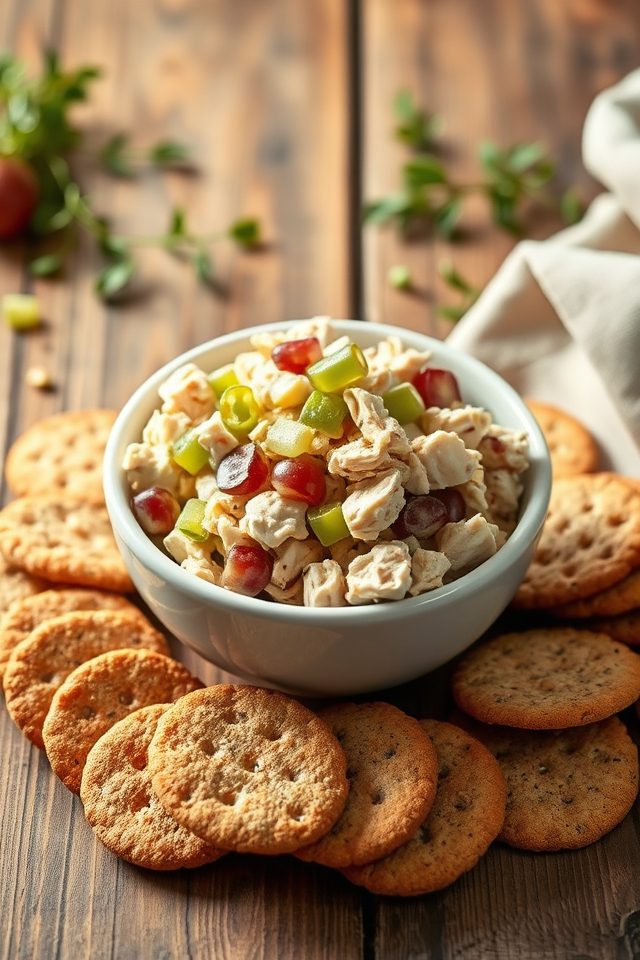 chicken salad with crackers