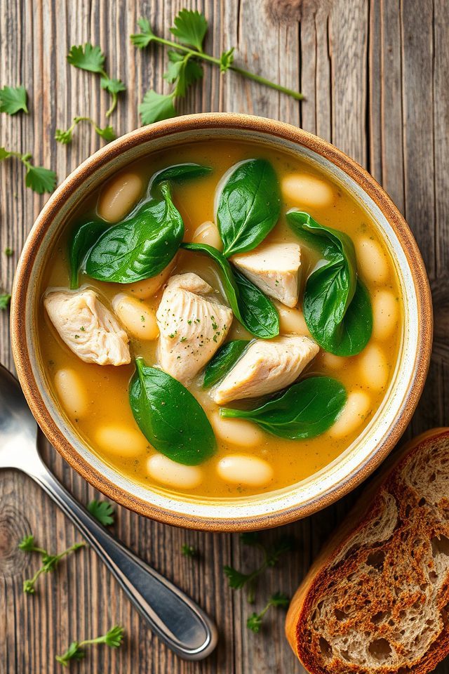 chicken spinach bean soup