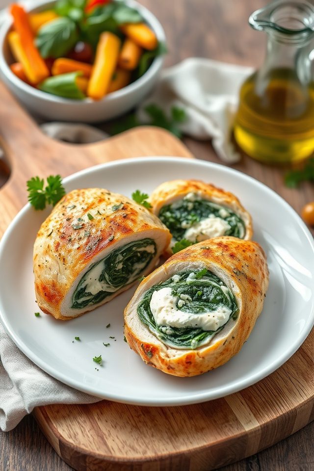 chicken spinach cheese stuffing