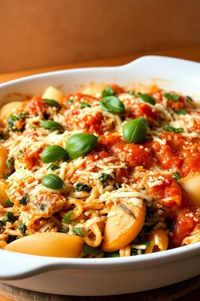 chicken spinach pasta bake