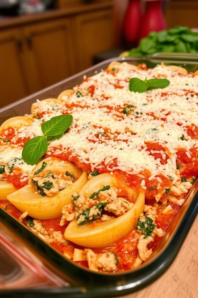 chicken spinach stuffed shells