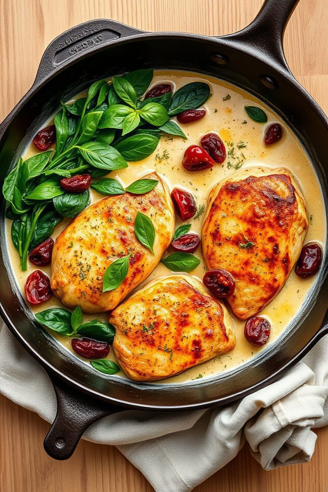 chicken spinach tuscan skillet