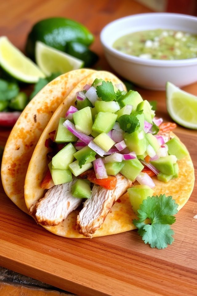 chicken tacos with avocado