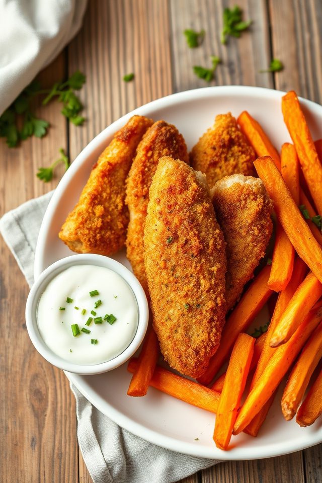 chicken tenders sweet potatoes