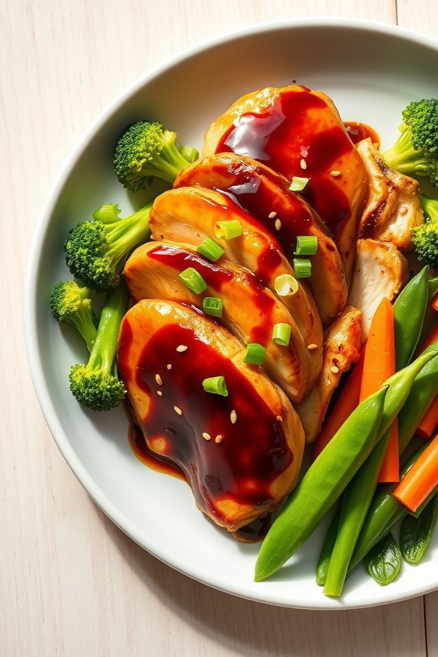 chicken teriyaki steamed vegetables