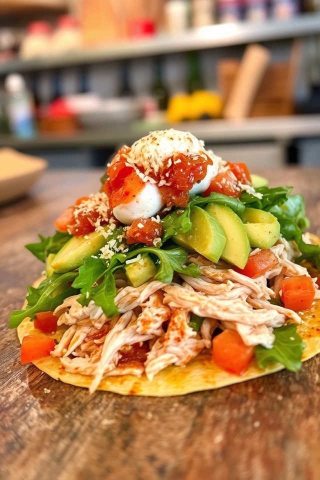 chicken tostada salad meal