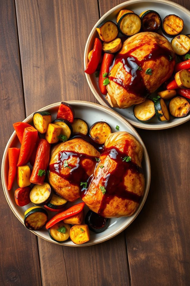 chicken vegetables balsamic glaze