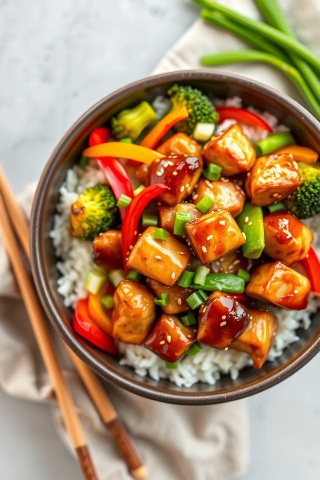chicken vegetables teriyaki bowls