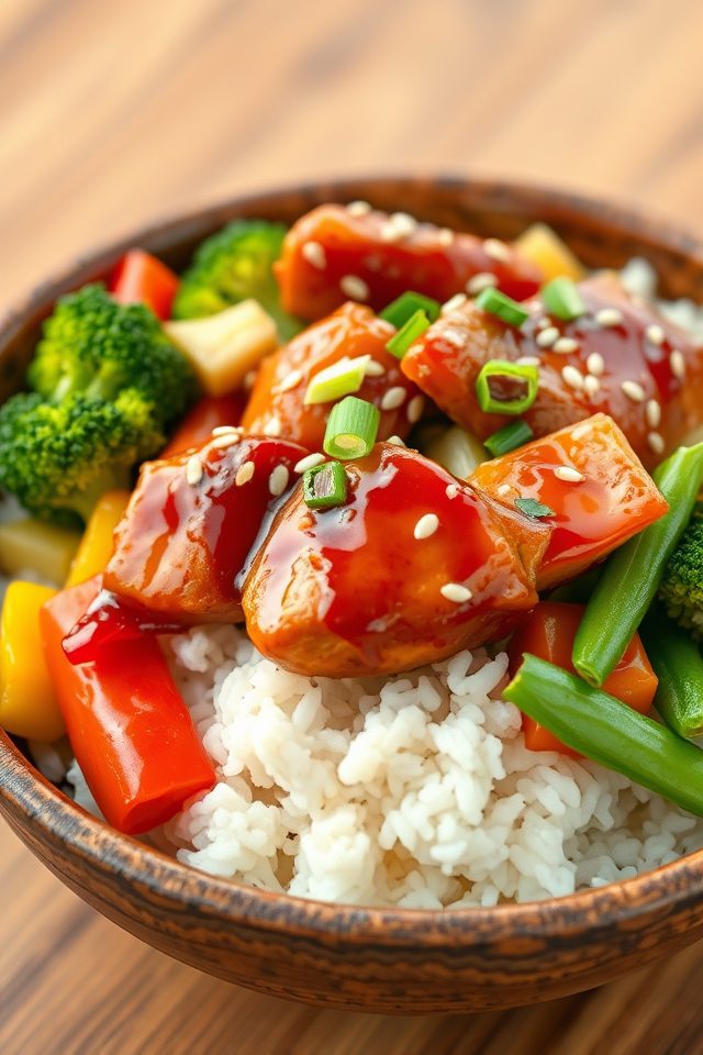 chicken vegetables teriyaki sauce