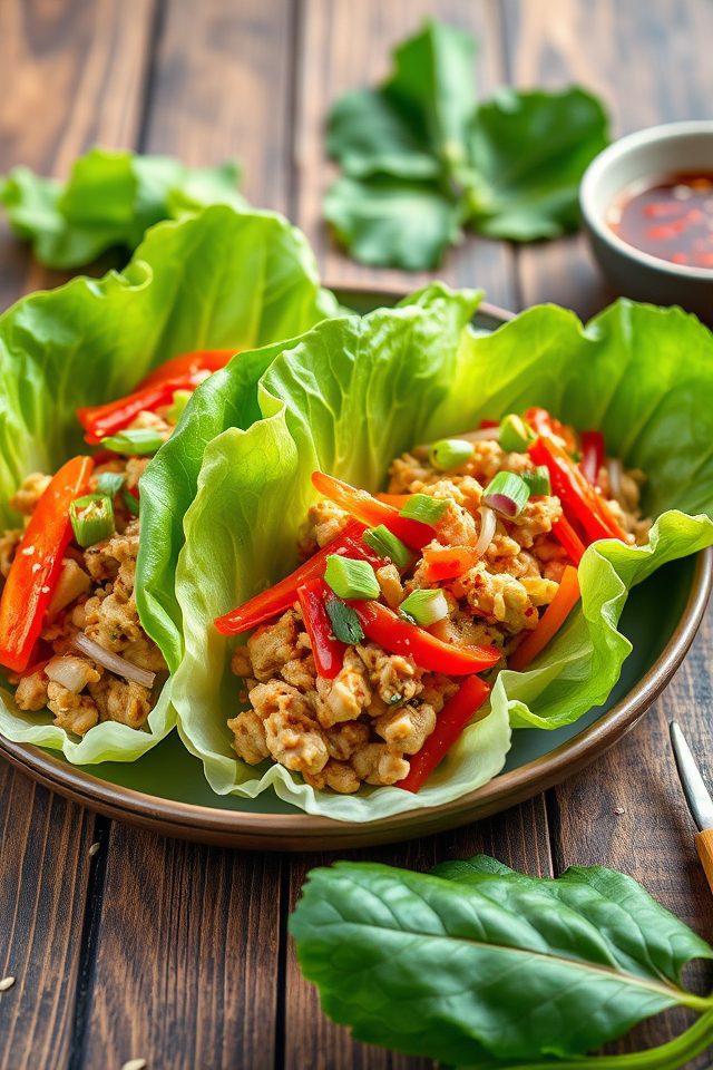 chicken veggie lettuce wraps