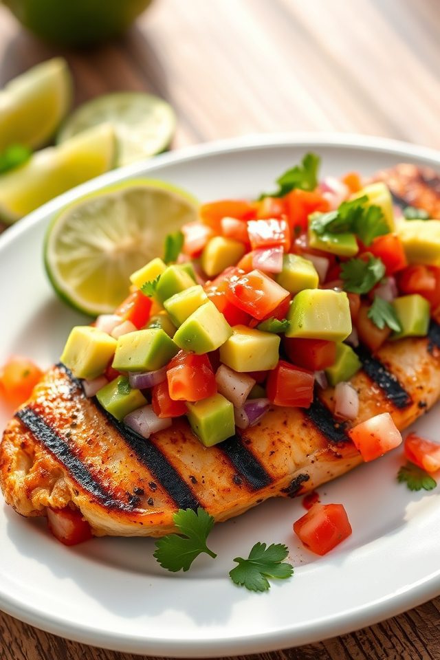 chicken with avocado salsa