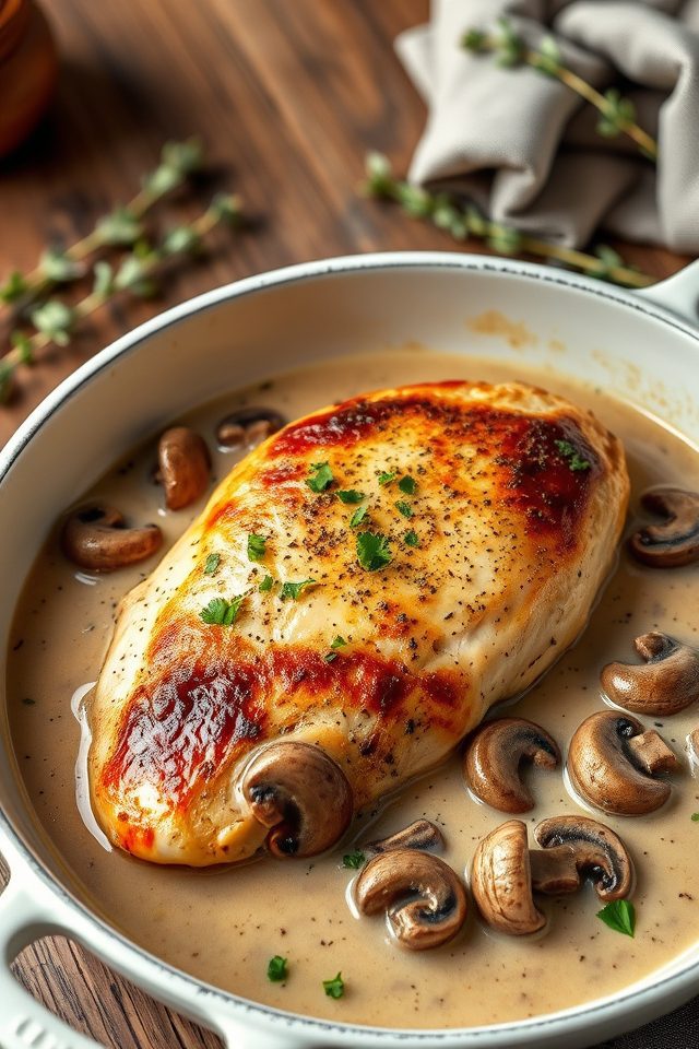 chicken with creamy mushrooms