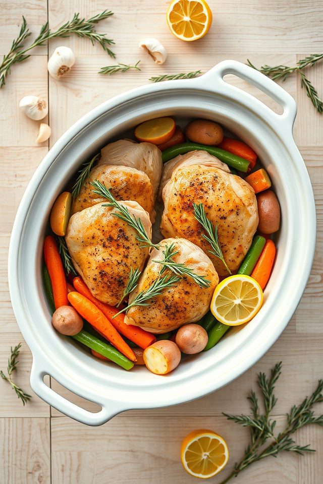 chicken with lemon vegetables