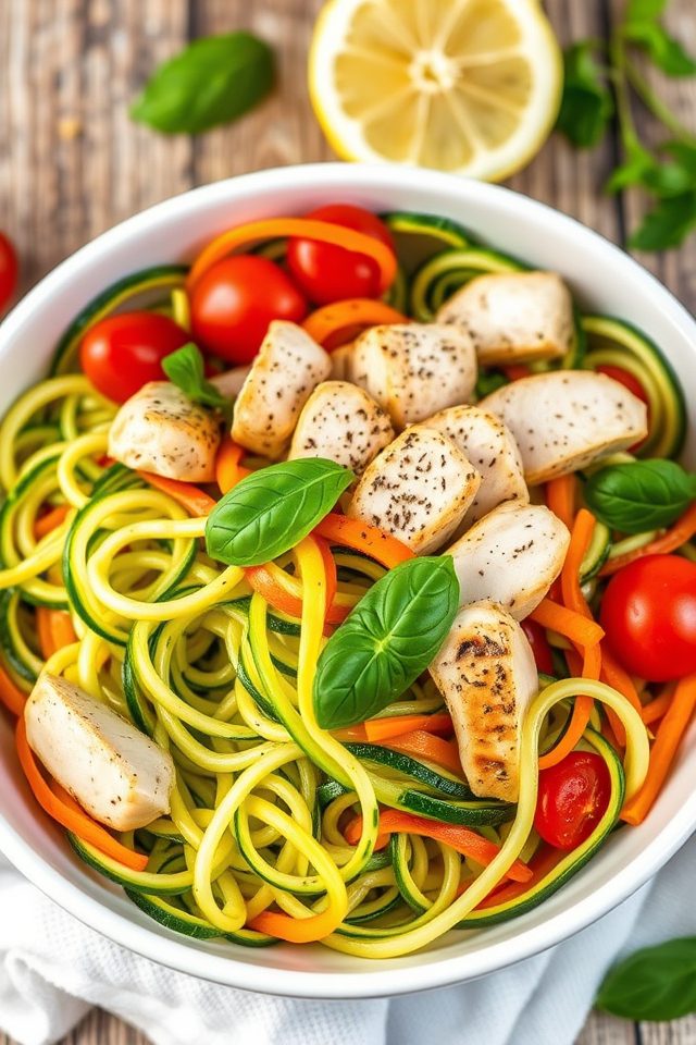 chicken zucchini noodle primavera