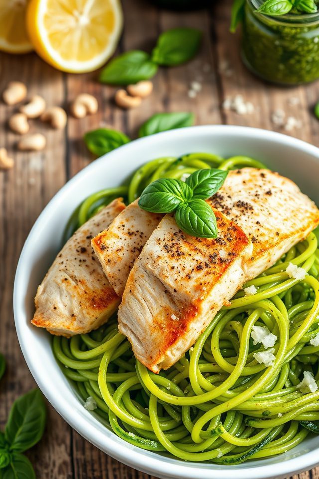 chicken zucchini pesto pasta