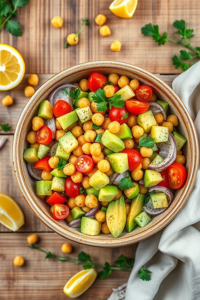 chickpea avocado healthy salad