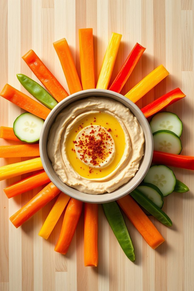 chickpea dip with vegetables