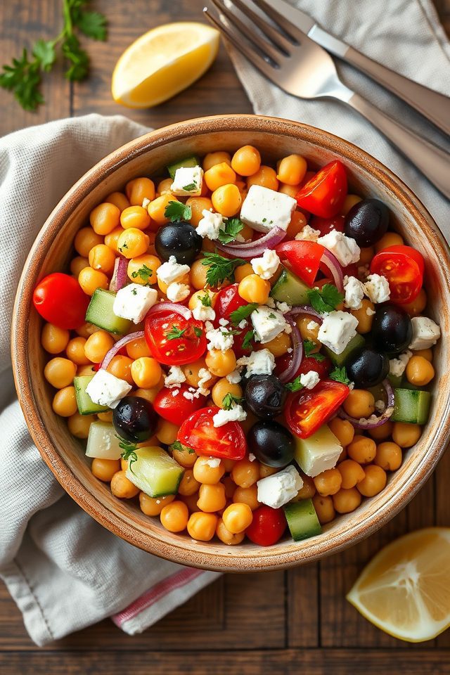 chickpea feta mediterranean salad