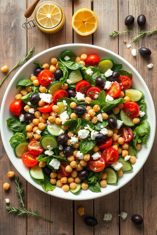 chickpea mediterranean spring salad