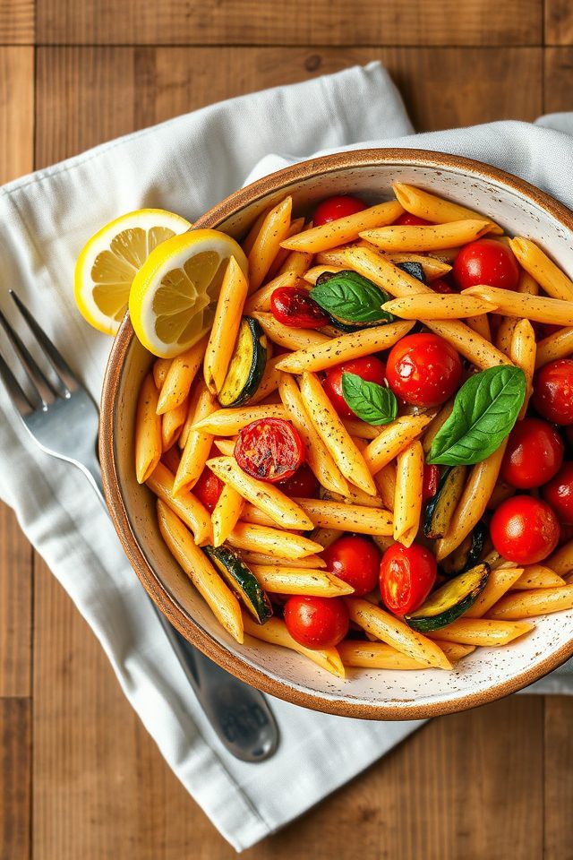chickpea pasta roasted vegetables