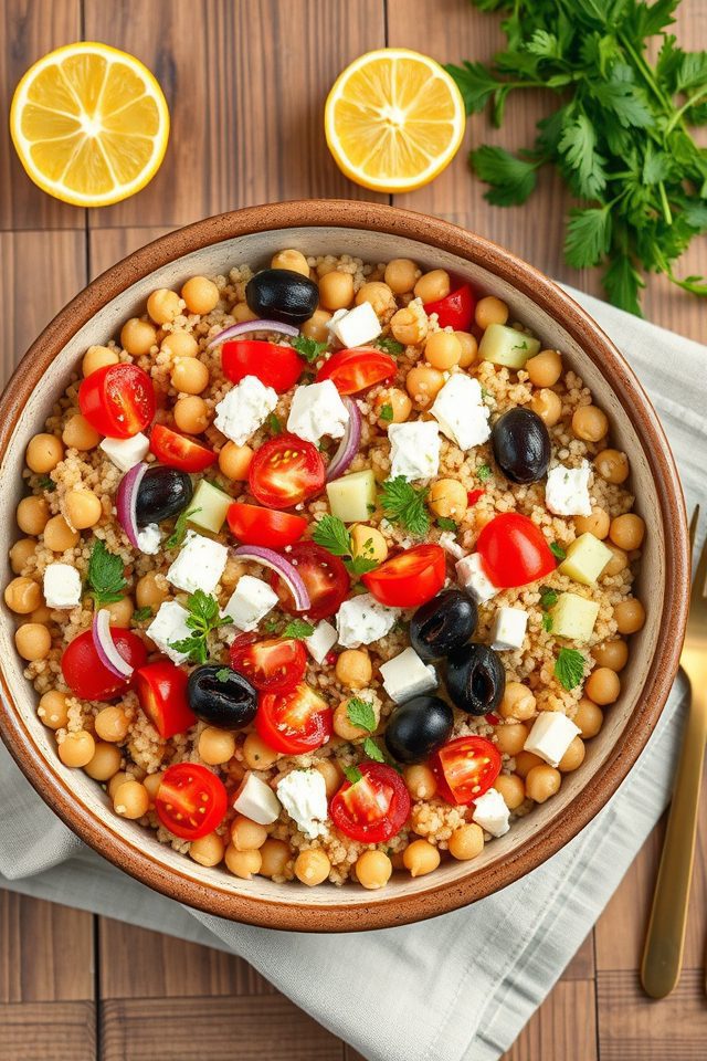 chickpea quinoa mediterranean salad