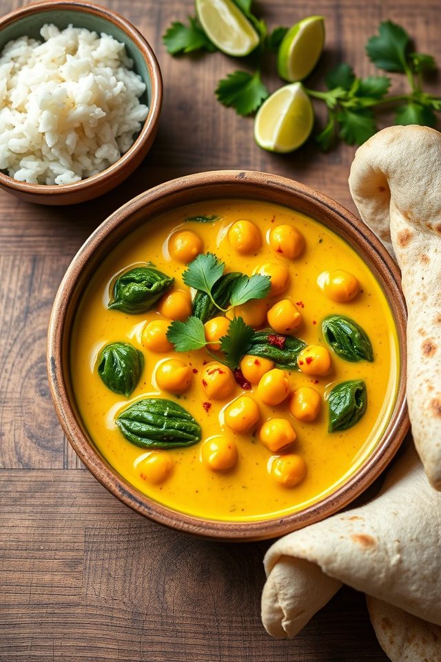 chickpea spinach coconut curry