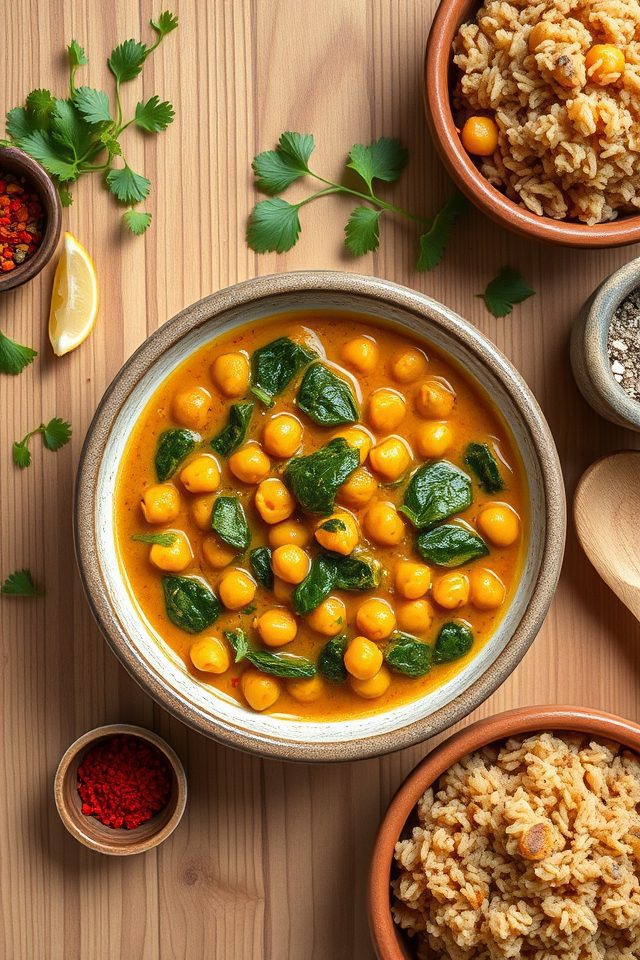 chickpea spinach curry recipe