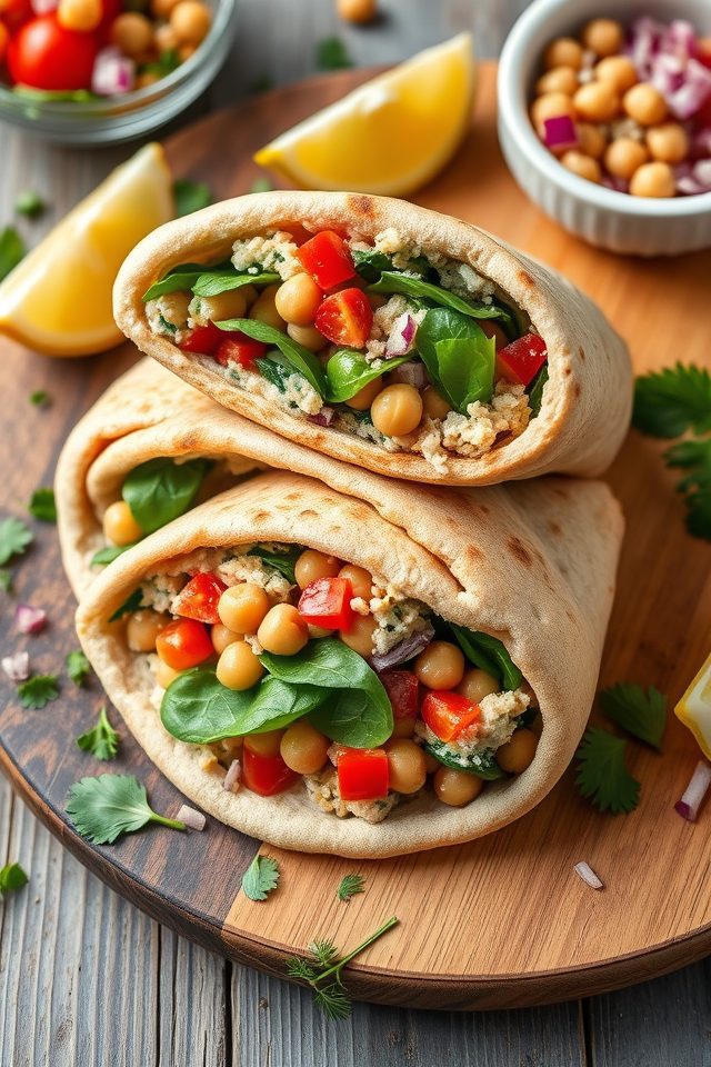 chickpea spinach pita filling