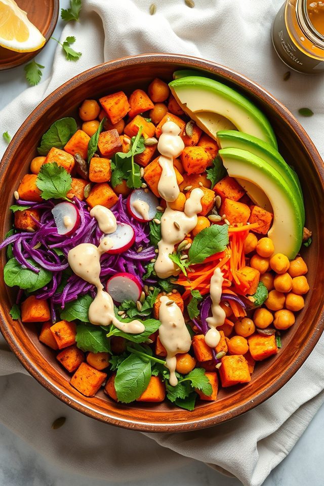 chickpea sweet potato bowl