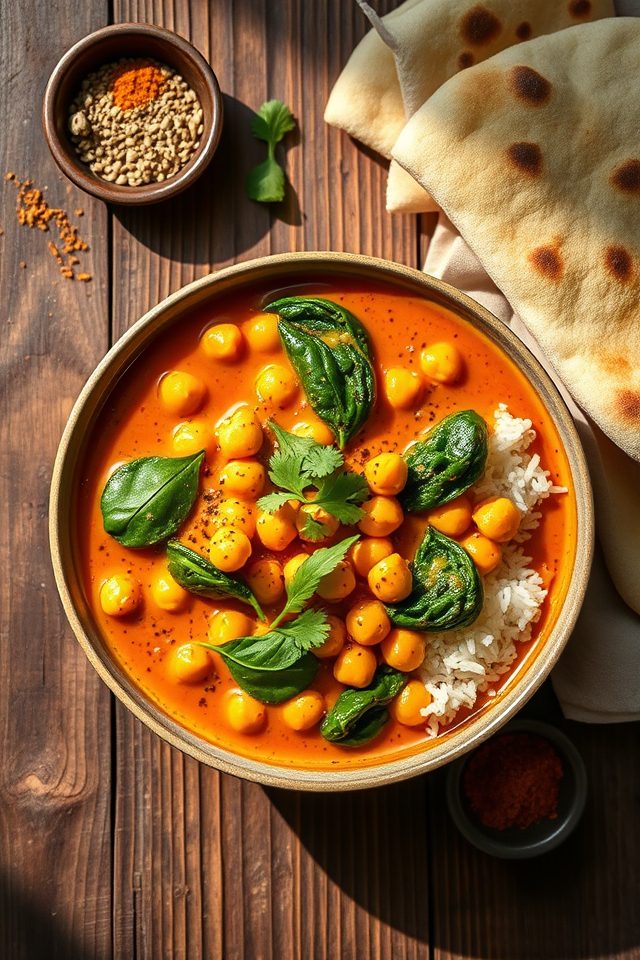 chickpeas cooked with spinach