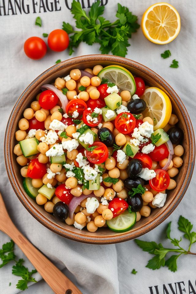 chickpeas lemon salad vinaigrette