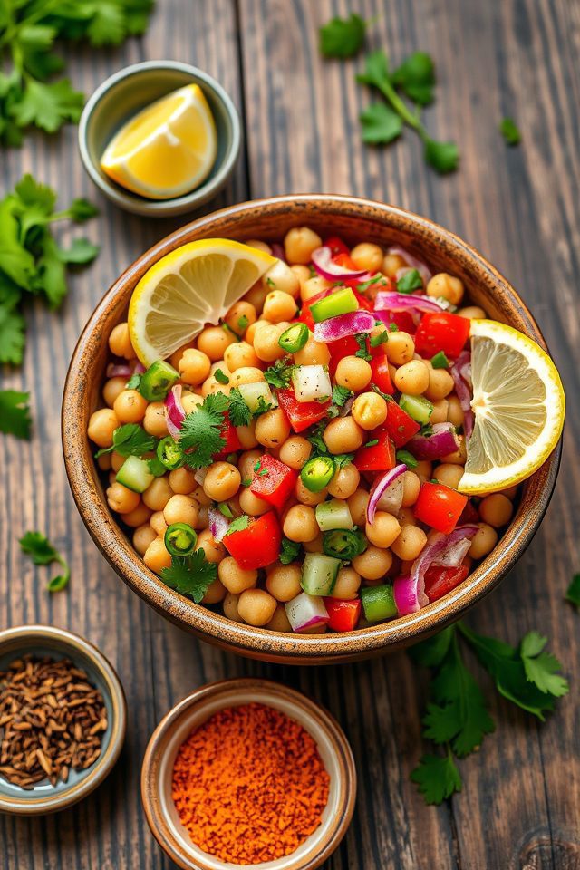 chickpeas mixed with vegetables
