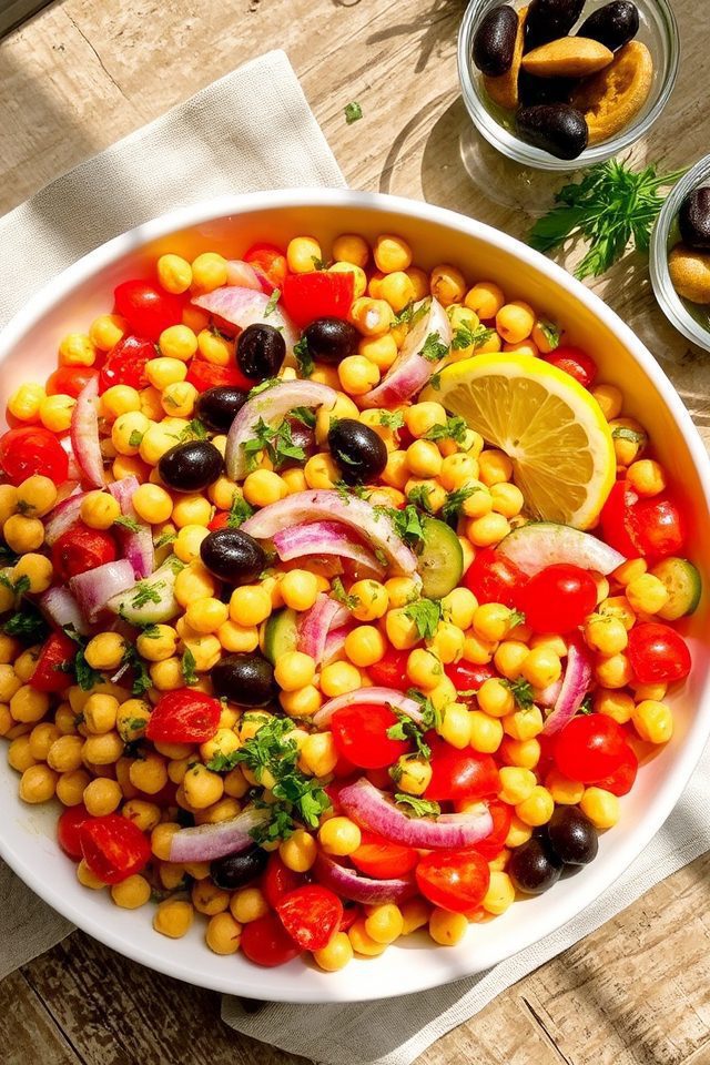 chickpeas olives lemon herbs