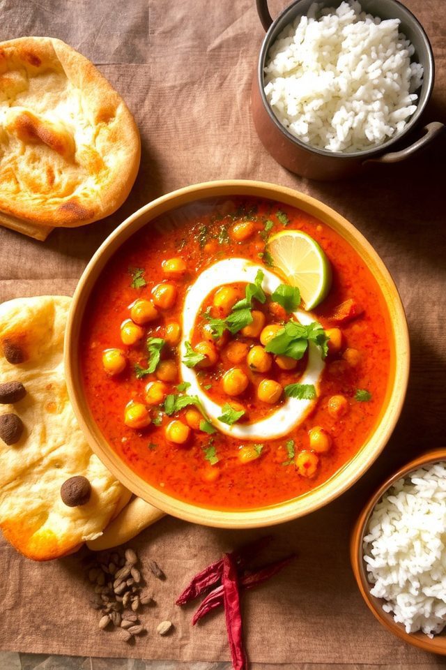 chickpeas spices tomato sauce