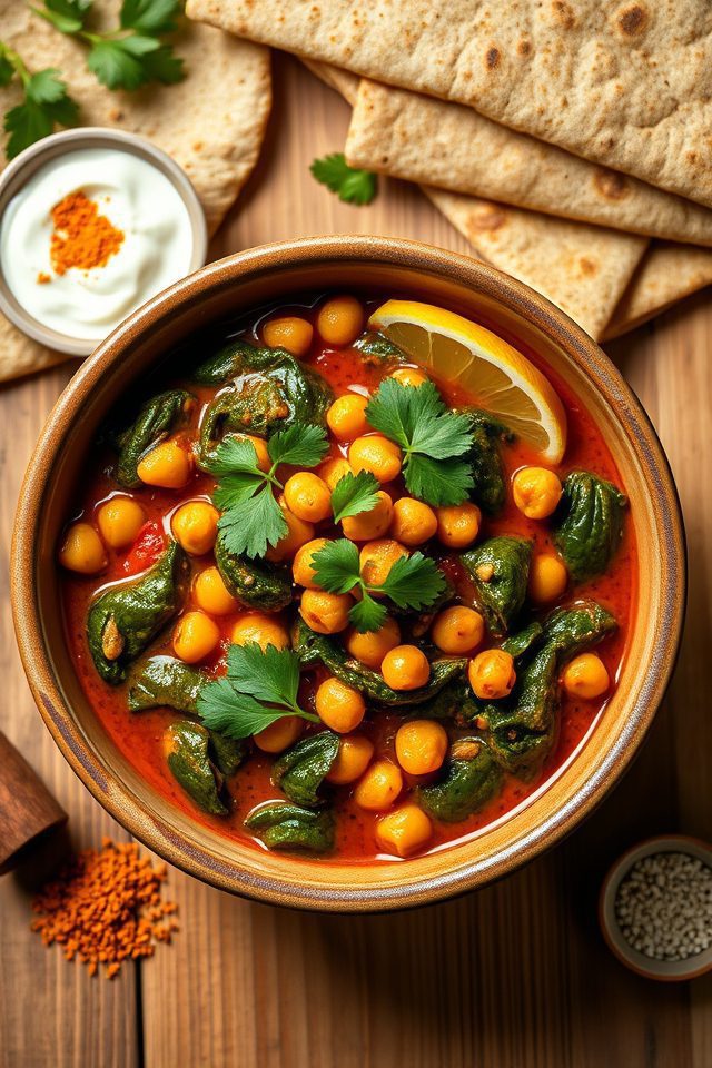 chickpeas spinach indian curry
