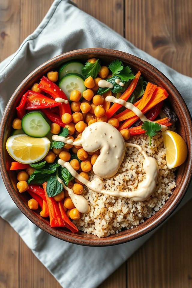chickpeas vegetables healthy bowl