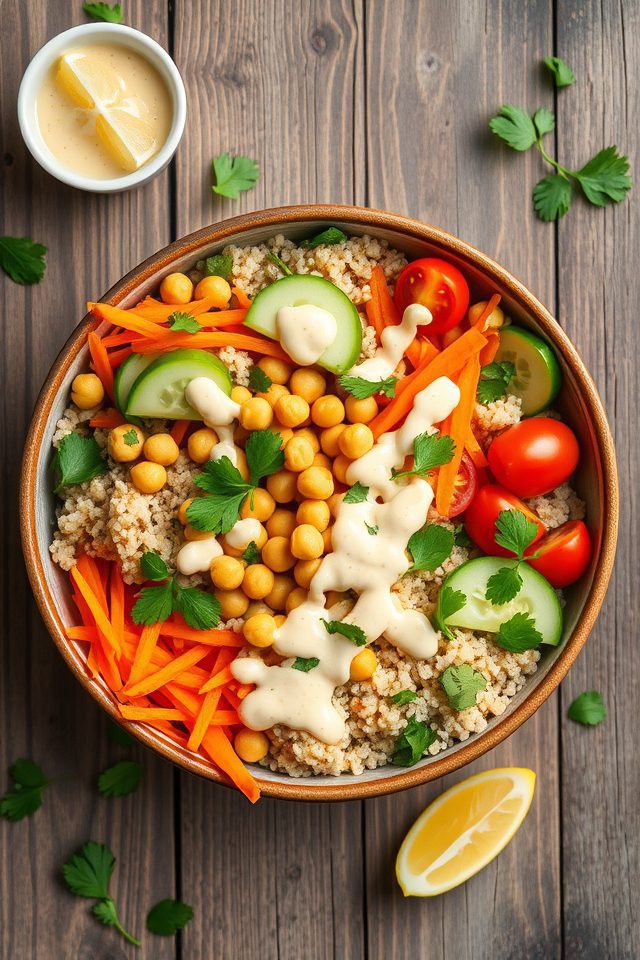 chickpeas vegetables healthy bowls