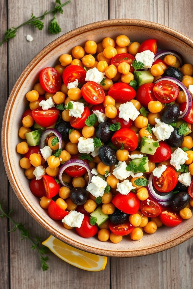 chickpeas vegetables mediterranean flavors