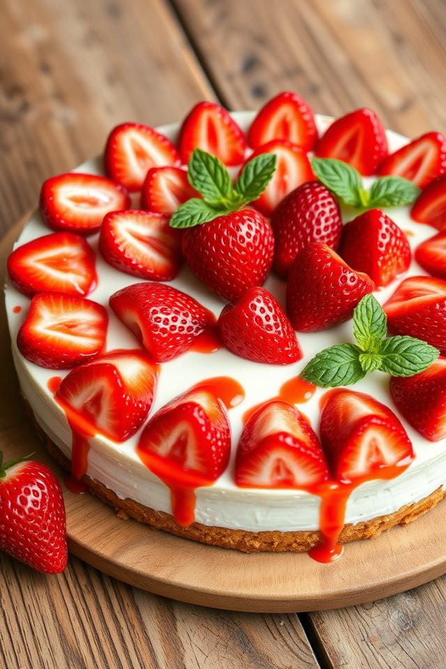 chilled creamy strawberry dessert