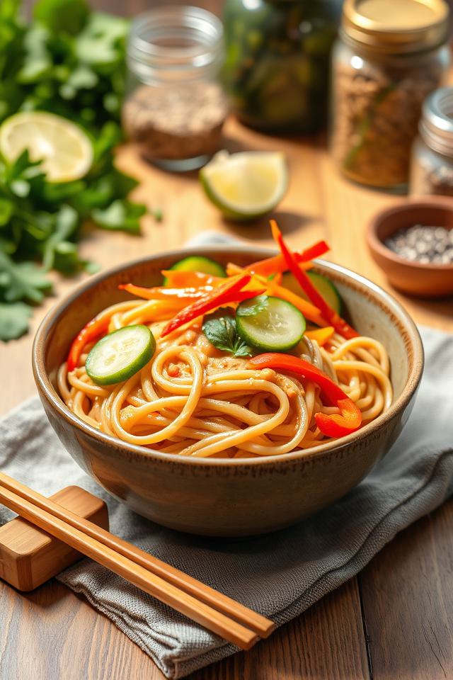 chilled noodles peanut dressing