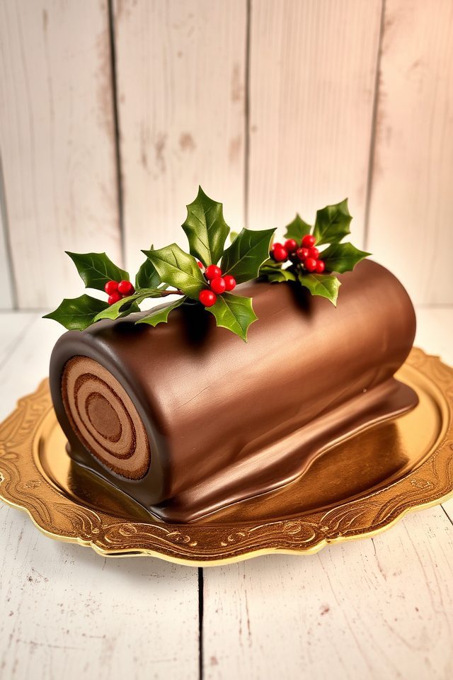 chocolate coated festive dessert