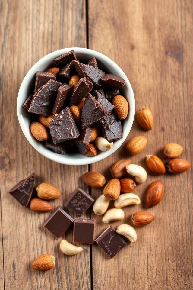 chocolate containing various nuts